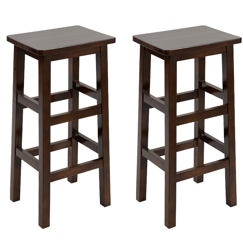 Silla alta sin brazos de madera industrial sin respaldo del taburete del mostrador de madera sólida