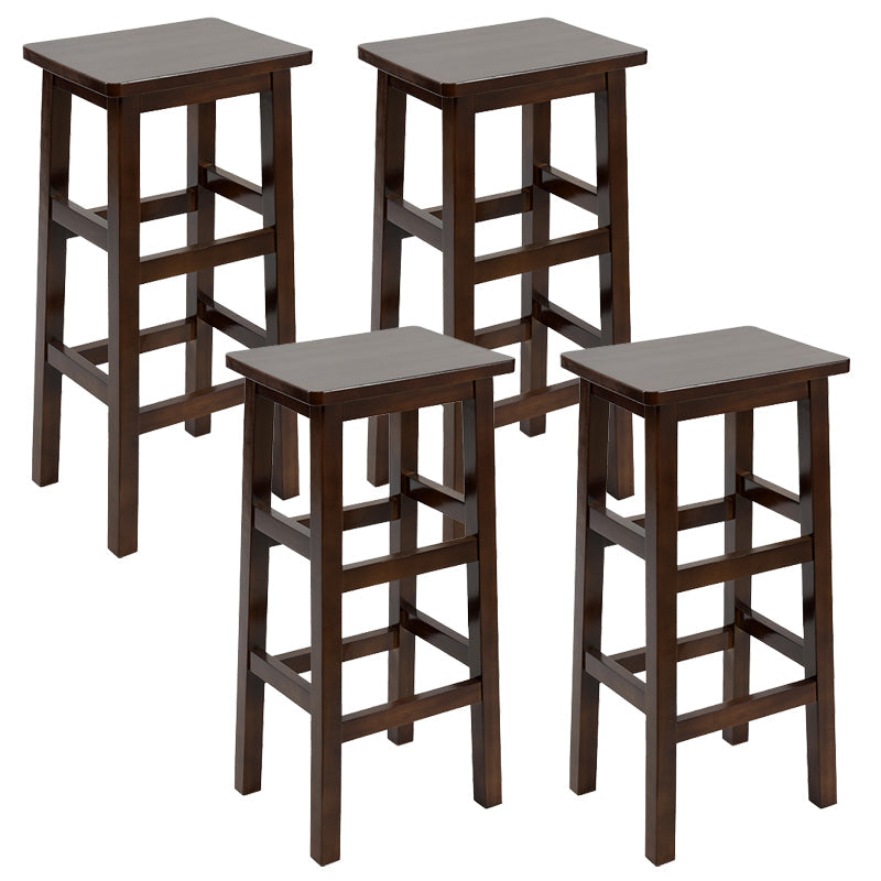 Silla alta sin brazos de madera industrial sin respaldo del taburete del mostrador de madera sólida