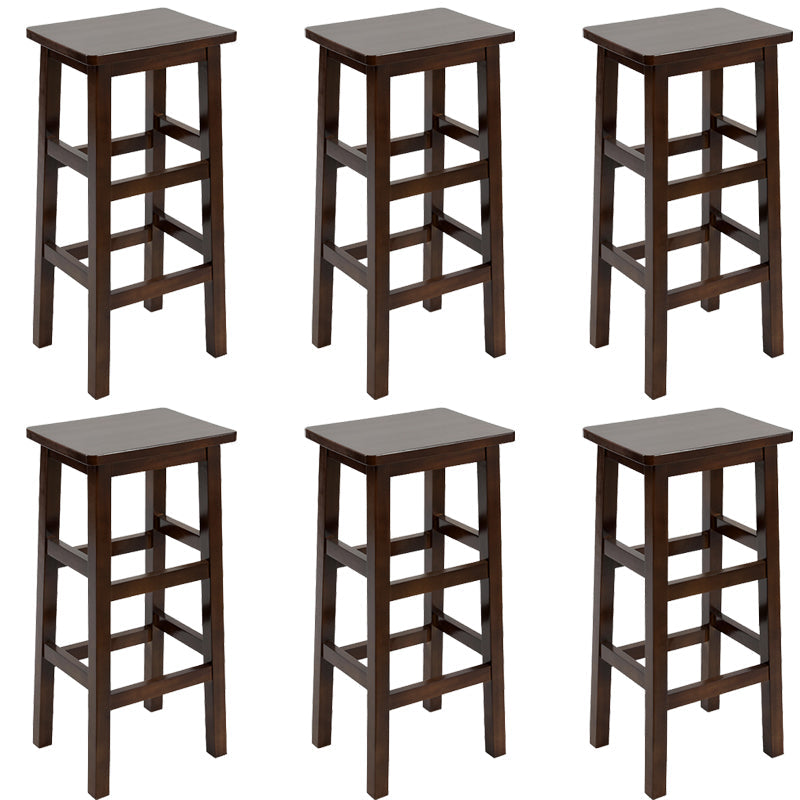 Silla alta sin brazos de madera industrial sin respaldo del taburete del mostrador de madera sólida