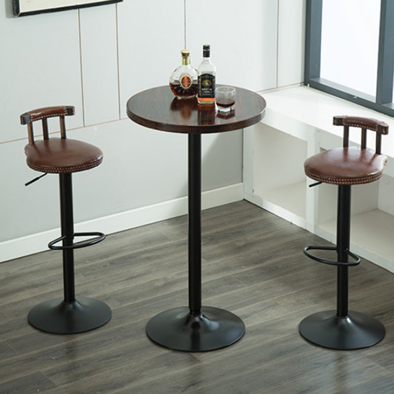 Industrial Backrest Chair with Metal Base Adjustable High Chair for Bistro Bar Clearhalo 'Bar Furniture' 'Bar Stools' 'bar_stools' 'furn' 'furn_bar_stools' 'Furniture' 'Kitchen & Dining Furniture' 6289152