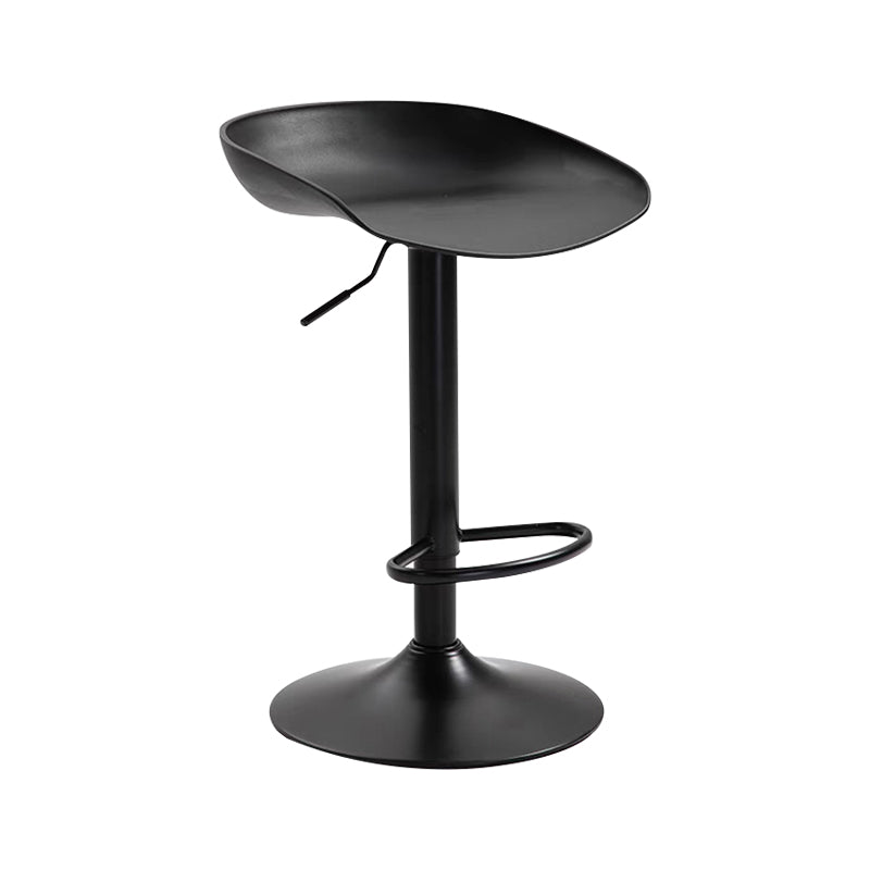 Industrial Backrest Chair with Metal Base Adjustable High Chair for Bistro Bar Black 1 Piece Clearhalo 'Bar Furniture' 'Bar Stools' 'bar_stools' 'furn' 'furn_bar_stools' 'Furniture' 'Kitchen & Dining Furniture' 6289153