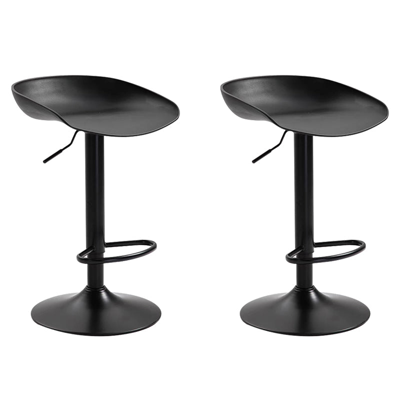 Industrial Backrest Chair with Metal Base Adjustable High Chair for Bistro Bar Black 2 Piece Set Clearhalo 'Bar Furniture' 'Bar Stools' 'bar_stools' 'furn' 'furn_bar_stools' 'Furniture' 'Kitchen & Dining Furniture' 6289154