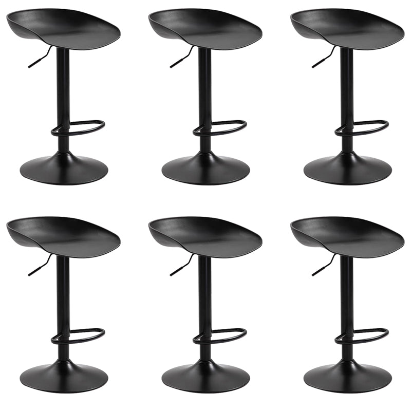 Industrial Backrest Chair with Metal Base Adjustable High Chair for Bistro Bar Black 6 Piece Set Clearhalo 'Bar Furniture' 'Bar Stools' 'bar_stools' 'furn' 'furn_bar_stools' 'Furniture' 'Kitchen & Dining Furniture' 6289158