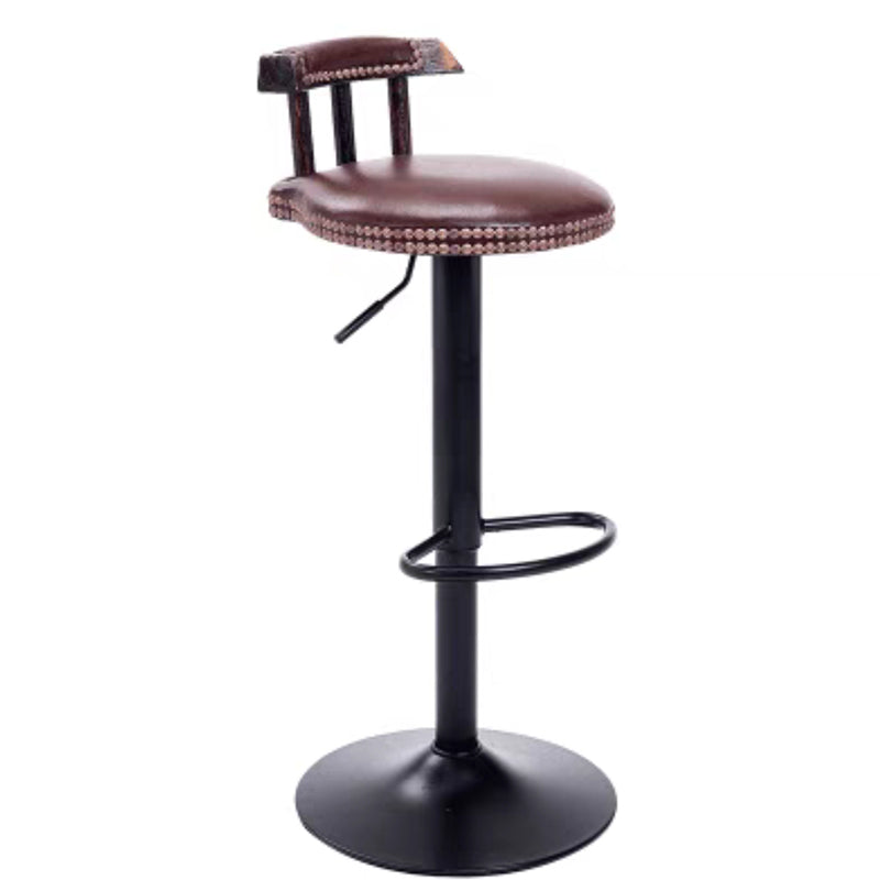Industrial Backrest Chair with Metal Base Adjustable High Chair for Bistro Bar Clearhalo 'Bar Furniture' 'Bar Stools' 'bar_stools' 'furn' 'furn_bar_stools' 'Furniture' 'Kitchen & Dining Furniture' 6289160