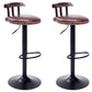Industrial Backrest Chair with Metal Base Adjustable High Chair for Bistro Bar Brown 2 Piece Set Clearhalo 'Bar Furniture' 'Bar Stools' 'bar_stools' 'furn' 'furn_bar_stools' 'Furniture' 'Kitchen & Dining Furniture' 6289164
