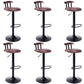 Industrial Backrest Chair with Metal Base Adjustable High Chair for Bistro Bar Brown 6 Piece Set Clearhalo 'Bar Furniture' 'Bar Stools' 'bar_stools' 'furn' 'furn_bar_stools' 'Furniture' 'Kitchen & Dining Furniture' 6289166