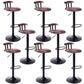Industrial Backrest Chair with Metal Base Adjustable High Chair for Bistro Bar Brown 8 Piece Set Clearhalo 'Bar Furniture' 'Bar Stools' 'bar_stools' 'furn' 'furn_bar_stools' 'Furniture' 'Kitchen & Dining Furniture' 6289167