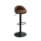 Industrial Backrest Chair with Metal Base Adjustable High Chair for Bistro Bar Dark Brown 1 Piece Clearhalo 'Bar Furniture' 'Bar Stools' 'bar_stools' 'furn' 'furn_bar_stools' 'Furniture' 'Kitchen & Dining Furniture' 6289168
