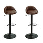 Industrial Backrest Chair with Metal Base Adjustable High Chair for Bistro Bar Dark Brown 2 Piece Set Clearhalo 'Bar Furniture' 'Bar Stools' 'bar_stools' 'furn' 'furn_bar_stools' 'Furniture' 'Kitchen & Dining Furniture' 6289169
