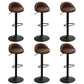 Industrial Backrest Chair with Metal Base Adjustable High Chair for Bistro Bar Dark Brown 6 Piece Set Clearhalo 'Bar Furniture' 'Bar Stools' 'bar_stools' 'furn' 'furn_bar_stools' 'Furniture' 'Kitchen & Dining Furniture' 6289171