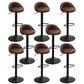 Industrial Backrest Chair with Metal Base Adjustable High Chair for Bistro Bar Dark Brown 8 Piece Set Clearhalo 'Bar Furniture' 'Bar Stools' 'bar_stools' 'furn' 'furn_bar_stools' 'Furniture' 'Kitchen & Dining Furniture' 6289172