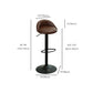 Industrial Backrest Chair with Metal Base Adjustable High Chair for Bistro Bar Clearhalo 'Bar Furniture' 'Bar Stools' 'bar_stools' 'furn' 'furn_bar_stools' 'Furniture' 'Kitchen & Dining Furniture' 6289174