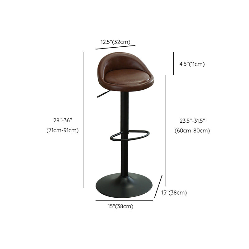 Industrial Backrest Chair with Metal Base Adjustable High Chair for Bistro Bar Clearhalo 'Bar Furniture' 'Bar Stools' 'bar_stools' 'furn' 'furn_bar_stools' 'Furniture' 'Kitchen & Dining Furniture' 6289174