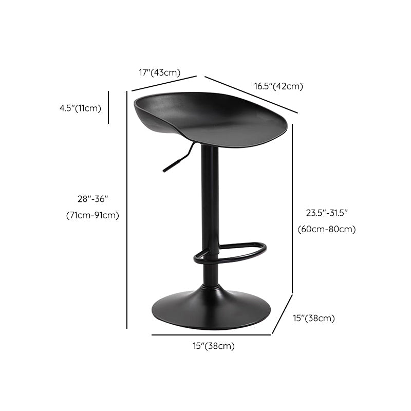 Industrial Backrest Chair with Metal Base Adjustable High Chair for Bistro Bar Clearhalo 'Bar Furniture' 'Bar Stools' 'bar_stools' 'furn' 'furn_bar_stools' 'Furniture' 'Kitchen & Dining Furniture' 6289175
