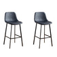 Faux Leather Armless Counter Stool Modern Style Low Back Bar Stool for Indoor Black 2 Piece Set Counter Stool(26"H) Clearhalo 'Bar Furniture' 'Bar Stools' 'bar_stools' 'furn' 'furn_bar_stools' 'Furniture' 'Kitchen & Dining Furniture' 6289178