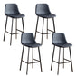Faux Leather Armless Counter Stool Modern Style Low Back Bar Stool for Indoor Black 4 Piece Set Counter Stool(26"H) Clearhalo 'Bar Furniture' 'Bar Stools' 'bar_stools' 'furn' 'furn_bar_stools' 'Furniture' 'Kitchen & Dining Furniture' 6289181