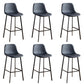Faux Leather Armless Counter Stool Modern Style Low Back Bar Stool for Indoor Black 6 Piece Set Counter Stool(26"H) Clearhalo 'Bar Furniture' 'Bar Stools' 'bar_stools' 'furn' 'furn_bar_stools' 'Furniture' 'Kitchen & Dining Furniture' 6289183