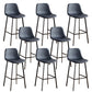Faux Leather Armless Counter Stool Modern Style Low Back Bar Stool for Indoor Black 8 Piece Set Counter Stool(26"H) Clearhalo 'Bar Furniture' 'Bar Stools' 'bar_stools' 'furn' 'furn_bar_stools' 'Furniture' 'Kitchen & Dining Furniture' 6289185