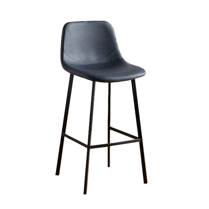 Faux Leather Armless Counter Stool Modern Style Low Back Bar Stool for Indoor Black 1 Piece Bar Stool(30"H) Clearhalo 'Bar Furniture' 'Bar Stools' 'bar_stools' 'furn' 'furn_bar_stools' 'Furniture' 'Kitchen & Dining Furniture' 6289187