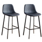 Faux Leather Armless Counter Stool Modern Style Low Back Bar Stool for Indoor Black 2 Piece Set Bar Stool(30"H) Clearhalo 'Bar Furniture' 'Bar Stools' 'bar_stools' 'furn' 'furn_bar_stools' 'Furniture' 'Kitchen & Dining Furniture' 6289188