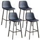Faux Leather Armless Counter Stool Modern Style Low Back Bar Stool for Indoor Black 4 Piece Set Bar Stool(30"H) Clearhalo 'Bar Furniture' 'Bar Stools' 'bar_stools' 'furn' 'furn_bar_stools' 'Furniture' 'Kitchen & Dining Furniture' 6289190