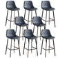 Faux Leather Armless Counter Stool Modern Style Low Back Bar Stool for Indoor Black 8 Piece Set Bar Stool(30"H) Clearhalo 'Bar Furniture' 'Bar Stools' 'bar_stools' 'furn' 'furn_bar_stools' 'Furniture' 'Kitchen & Dining Furniture' 6289192