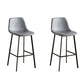 Faux Leather Armless Counter Stool Modern Style Low Back Bar Stool for Indoor Grey 2 Piece Set Counter Stool(26"H) Clearhalo 'Bar Furniture' 'Bar Stools' 'bar_stools' 'furn' 'furn_bar_stools' 'Furniture' 'Kitchen & Dining Furniture' 6289194