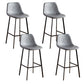 Faux Leather Armless Counter Stool Modern Style Low Back Bar Stool for Indoor Grey 4 Piece Set Counter Stool(26"H) Clearhalo 'Bar Furniture' 'Bar Stools' 'bar_stools' 'furn' 'furn_bar_stools' 'Furniture' 'Kitchen & Dining Furniture' 6289195
