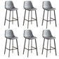 Faux Leather Armless Counter Stool Modern Style Low Back Bar Stool for Indoor Grey 6 Piece Set Counter Stool(26"H) Clearhalo 'Bar Furniture' 'Bar Stools' 'bar_stools' 'furn' 'furn_bar_stools' 'Furniture' 'Kitchen & Dining Furniture' 6289196