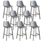 Faux Leather Armless Counter Stool Modern Style Low Back Bar Stool for Indoor Grey 8 Piece Set Counter Stool(26"H) Clearhalo 'Bar Furniture' 'Bar Stools' 'bar_stools' 'furn' 'furn_bar_stools' 'Furniture' 'Kitchen & Dining Furniture' 6289197