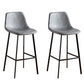 Faux Leather Armless Counter Stool Modern Style Low Back Bar Stool for Indoor Grey 2 Piece Set Bar Stool(30"H) Clearhalo 'Bar Furniture' 'Bar Stools' 'bar_stools' 'furn' 'furn_bar_stools' 'Furniture' 'Kitchen & Dining Furniture' 6289199