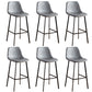 Faux Leather Armless Counter Stool Modern Style Low Back Bar Stool for Indoor Grey 6 Piece Set Bar Stool(30"H) Clearhalo 'Bar Furniture' 'Bar Stools' 'bar_stools' 'furn' 'furn_bar_stools' 'Furniture' 'Kitchen & Dining Furniture' 6289201