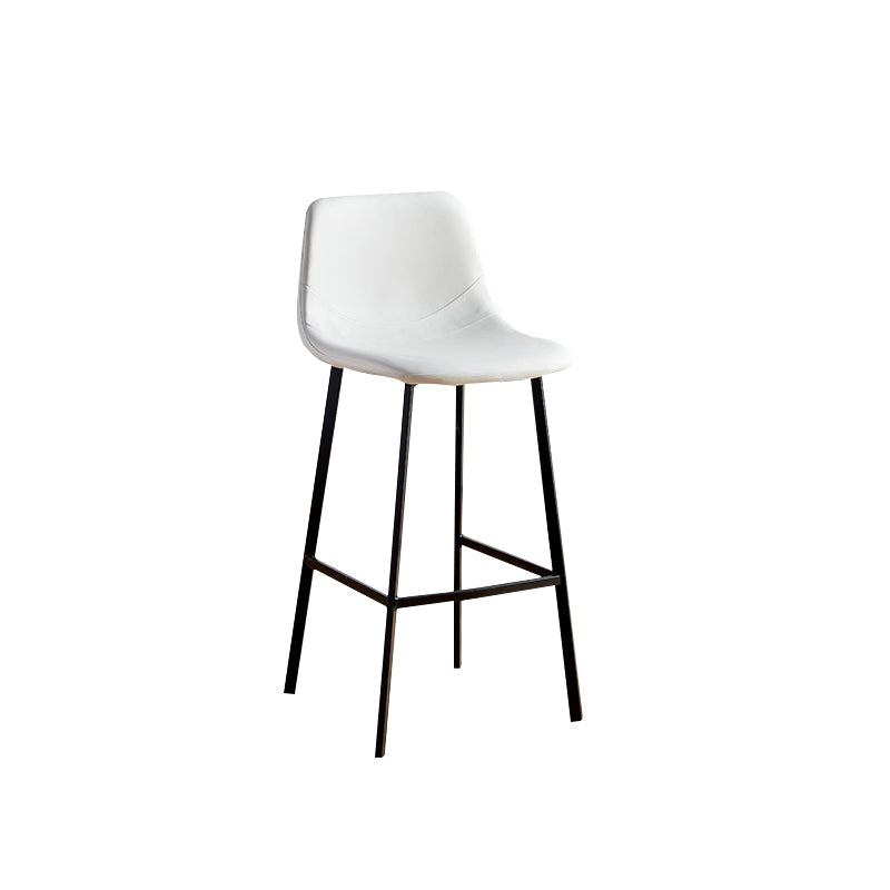 Faux Leather Armless Counter Stool Modern Style Low Back Bar Stool for Indoor White 1 Piece Counter Stool(26"H) Clearhalo 'Bar Furniture' 'Bar Stools' 'bar_stools' 'furn' 'furn_bar_stools' 'Furniture' 'Kitchen & Dining Furniture' 6289203