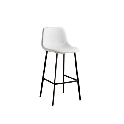 Faux Leather Armless Counter Stool Modern Style Low Back Bar Stool for Indoor White 1 Piece Counter Stool(26"H) Clearhalo 'Bar Furniture' 'Bar Stools' 'bar_stools' 'furn' 'furn_bar_stools' 'Furniture' 'Kitchen & Dining Furniture' 6289203