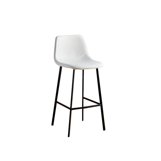 Faux Leather Armless Counter Stool Modern Style Low Back Bar Stool for Indoor White 1 Piece Counter Stool(26"H)
