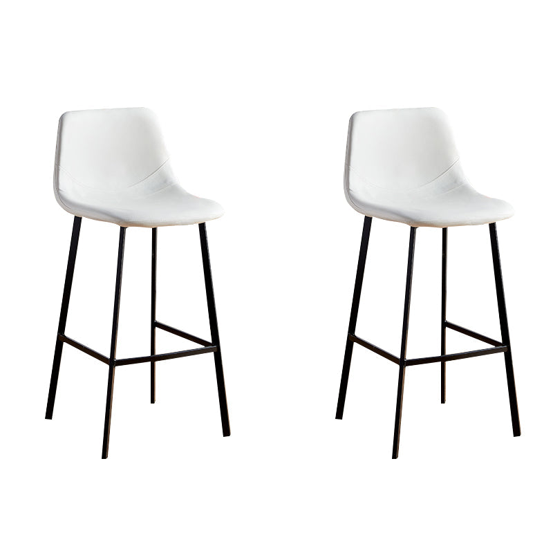 Faux Leather Armless Counter Stool Modern Style Low Back Bar Stool for Indoor White 2 Piece Set Counter Stool(26"H) Clearhalo 'Bar Furniture' 'Bar Stools' 'bar_stools' 'furn' 'furn_bar_stools' 'Furniture' 'Kitchen & Dining Furniture' 6289204