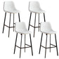 Faux Leather Armless Counter Stool Modern Style Low Back Bar Stool for Indoor White 4 Piece Set Counter Stool(26"H) Clearhalo 'Bar Furniture' 'Bar Stools' 'bar_stools' 'furn' 'furn_bar_stools' 'Furniture' 'Kitchen & Dining Furniture' 6289205