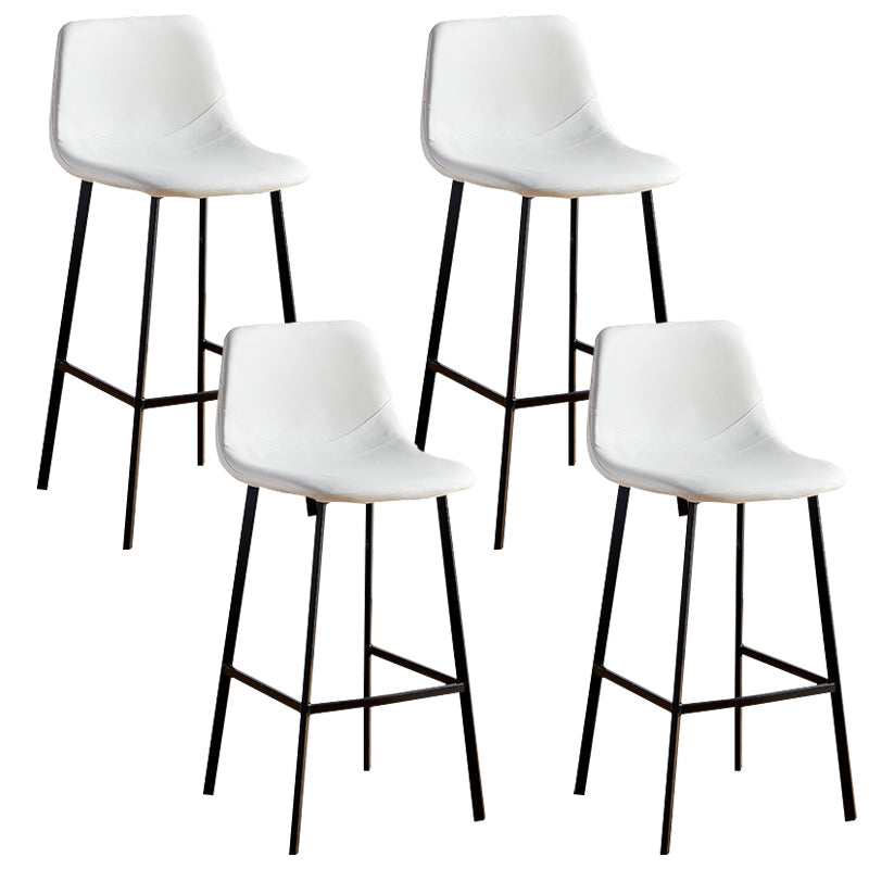 Faux Leather Armless Counter Stool Modern Style Low Back Bar Stool for Indoor White 4 Piece Set Counter Stool(26"H) Clearhalo 'Bar Furniture' 'Bar Stools' 'bar_stools' 'furn' 'furn_bar_stools' 'Furniture' 'Kitchen & Dining Furniture' 6289205