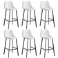 Faux Leather Armless Counter Stool Modern Style Low Back Bar Stool for Indoor White 6 Piece Set Counter Stool(26"H) Clearhalo 'Bar Furniture' 'Bar Stools' 'bar_stools' 'furn' 'furn_bar_stools' 'Furniture' 'Kitchen & Dining Furniture' 6289206