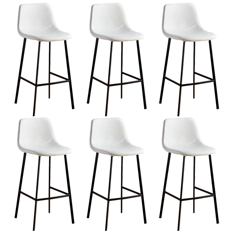 Faux Leather Armless Counter Stool Modern Style Low Back Bar Stool for Indoor White 6 Piece Set Counter Stool(26"H) Clearhalo 'Bar Furniture' 'Bar Stools' 'bar_stools' 'furn' 'furn_bar_stools' 'Furniture' 'Kitchen & Dining Furniture' 6289206