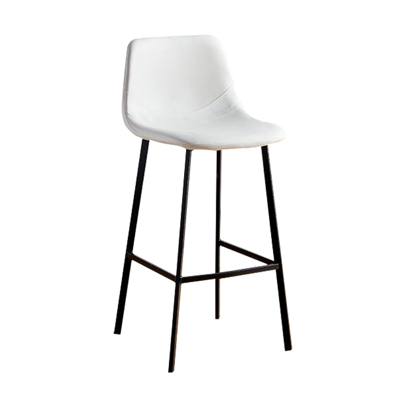 Faux Leather Armless Counter Stool Modern Style Low Back Bar Stool for Indoor White 1 Piece Bar Stool(30"H) Clearhalo 'Bar Furniture' 'Bar Stools' 'bar_stools' 'furn' 'furn_bar_stools' 'Furniture' 'Kitchen & Dining Furniture' 6289208
