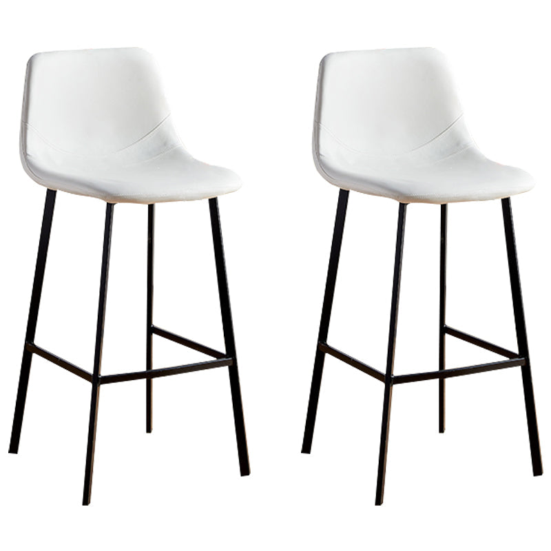 Faux Leather Armless Counter Stool Modern Style Low Back Bar Stool for Indoor White 2 Piece Set Bar Stool(30"H) Clearhalo 'Bar Furniture' 'Bar Stools' 'bar_stools' 'furn' 'furn_bar_stools' 'Furniture' 'Kitchen & Dining Furniture' 6289209