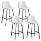 Faux Leather Armless Counter Stool Modern Style Low Back Bar Stool for Indoor White 4 Piece Set Bar Stool(30"H) Clearhalo 'Bar Furniture' 'Bar Stools' 'bar_stools' 'furn' 'furn_bar_stools' 'Furniture' 'Kitchen & Dining Furniture' 6289210