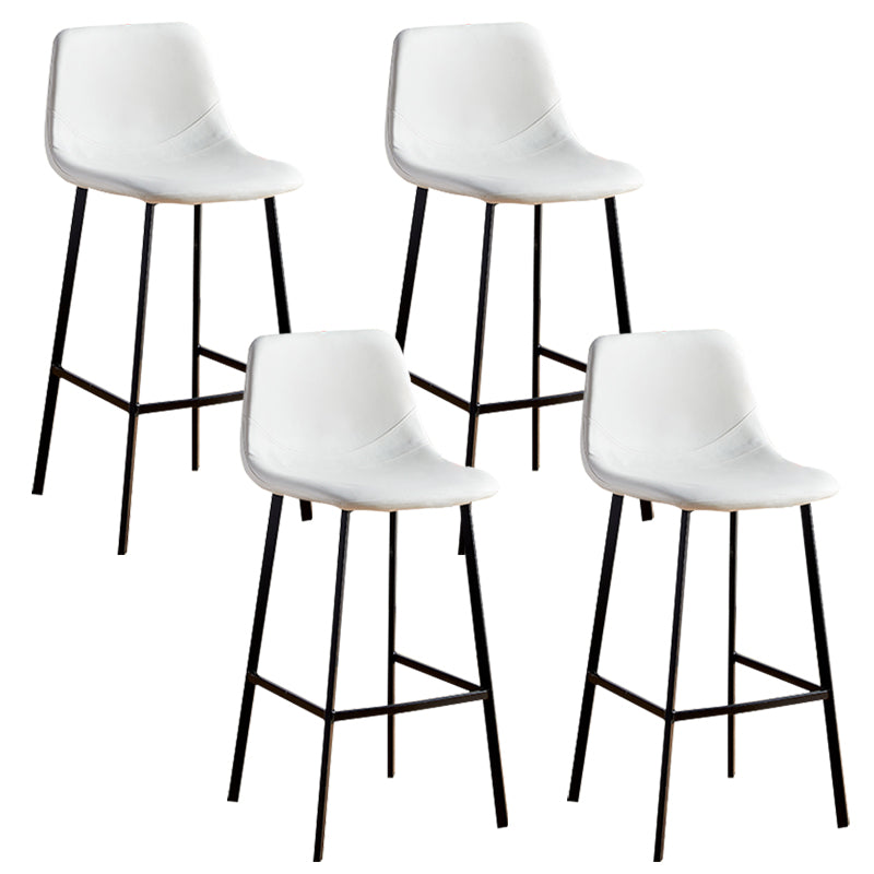 Faux Leather Armless Counter Stool Modern Style Low Back Bar Stool for Indoor White 4 Piece Set Bar Stool(30"H) Clearhalo 'Bar Furniture' 'Bar Stools' 'bar_stools' 'furn' 'furn_bar_stools' 'Furniture' 'Kitchen & Dining Furniture' 6289210