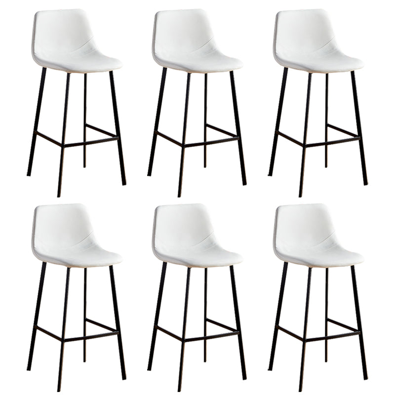 Faux Leather Armless Counter Stool Modern Style Low Back Bar Stool for Indoor White 6 Piece Set Bar Stool(30"H) Clearhalo 'Bar Furniture' 'Bar Stools' 'bar_stools' 'furn' 'furn_bar_stools' 'Furniture' 'Kitchen & Dining Furniture' 6289211