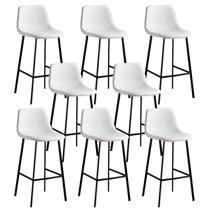 Faux Leather Armless Counter Stool Modern Style Low Back Bar Stool for Indoor White 8 Piece Set Bar Stool(30"H) Clearhalo 'Bar Furniture' 'Bar Stools' 'bar_stools' 'furn' 'furn_bar_stools' 'Furniture' 'Kitchen & Dining Furniture' 6289212