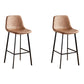 Faux Leather Armless Counter Stool Modern Style Low Back Bar Stool for Indoor Brown 2 Piece Set Counter Stool(26"H) Clearhalo 'Bar Furniture' 'Bar Stools' 'bar_stools' 'furn' 'furn_bar_stools' 'Furniture' 'Kitchen & Dining Furniture' 6289214
