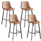 Faux Leather Armless Counter Stool Modern Style Low Back Bar Stool for Indoor Brown 4 Piece Set Counter Stool(26"H) Clearhalo 'Bar Furniture' 'Bar Stools' 'bar_stools' 'furn' 'furn_bar_stools' 'Furniture' 'Kitchen & Dining Furniture' 6289215