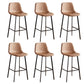 Faux Leather Armless Counter Stool Modern Style Low Back Bar Stool for Indoor Brown 6 Piece Set Counter Stool(26"H) Clearhalo 'Bar Furniture' 'Bar Stools' 'bar_stools' 'furn' 'furn_bar_stools' 'Furniture' 'Kitchen & Dining Furniture' 6289216