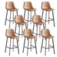 Faux Leather Armless Counter Stool Modern Style Low Back Bar Stool for Indoor Brown 8 Piece Set Counter Stool(26"H) Clearhalo 'Bar Furniture' 'Bar Stools' 'bar_stools' 'furn' 'furn_bar_stools' 'Furniture' 'Kitchen & Dining Furniture' 6289217
